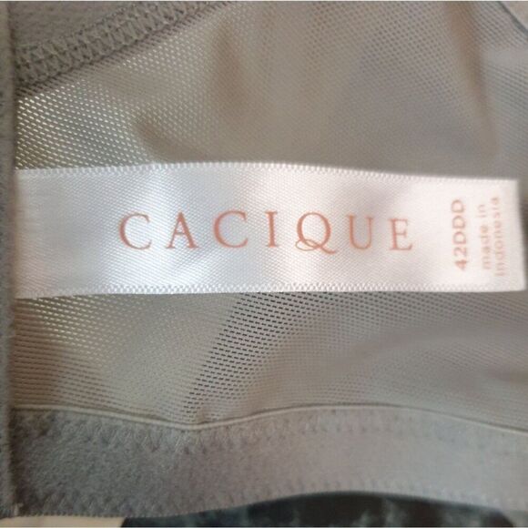 Cacique Lace Full Coverage Bra 42DDD Gray Underwire Lightly Lined 42F - Picture 7 of 8